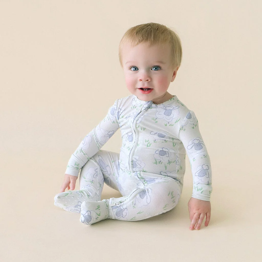 Bamboo Convertible Footie Romper - Paul (Sheep) - Image 5