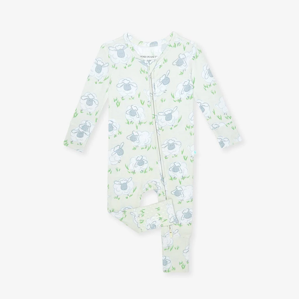Bamboo Convertible Footie Romper - Paul (Sheep) - Image 6