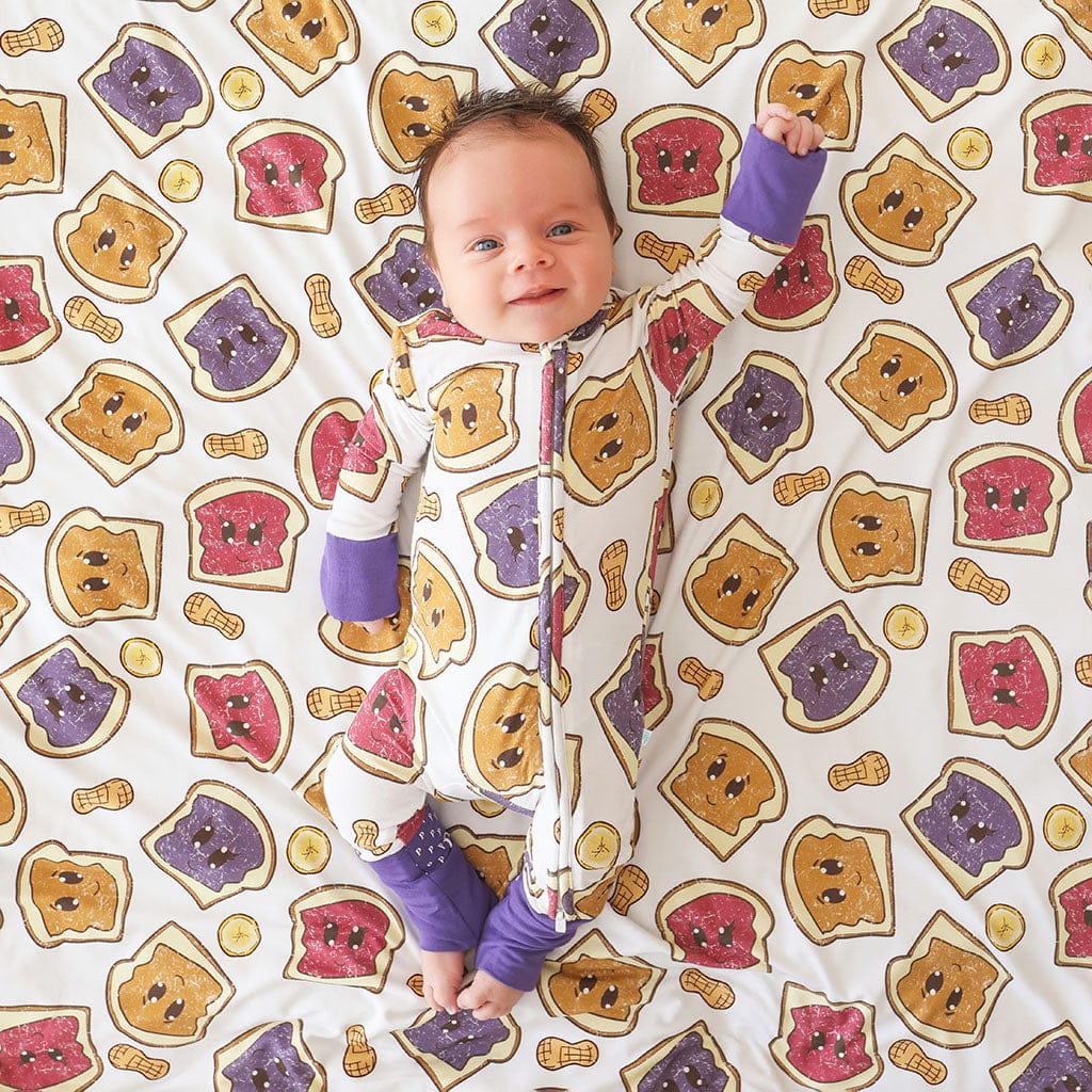Bamboo Convertible Footie Romper - Peanut Butter Jelly Time - Image 3