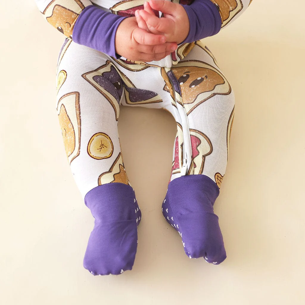 Bamboo Convertible Footie Romper - Peanut Butter Jelly Time - Image 4