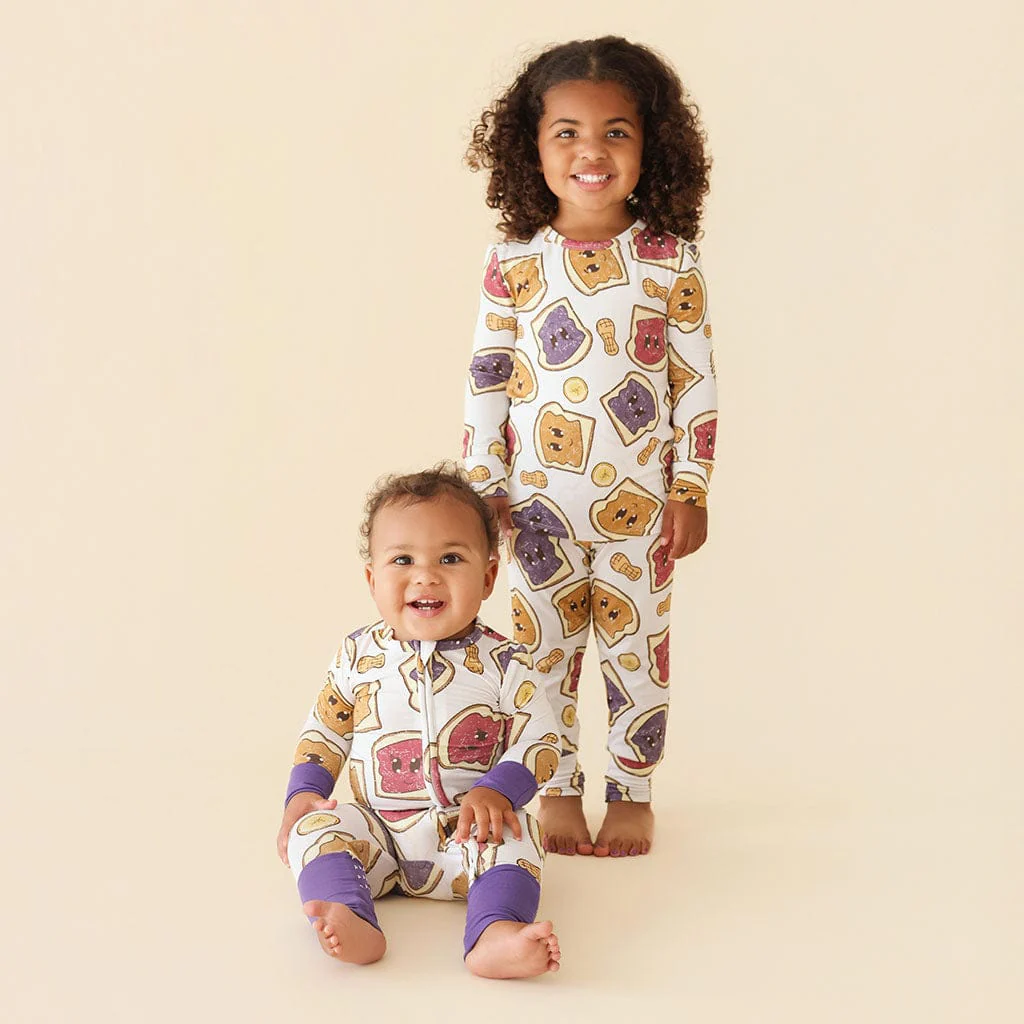 Bamboo Convertible Footie Romper - Peanut Butter Jelly Time - Image 5