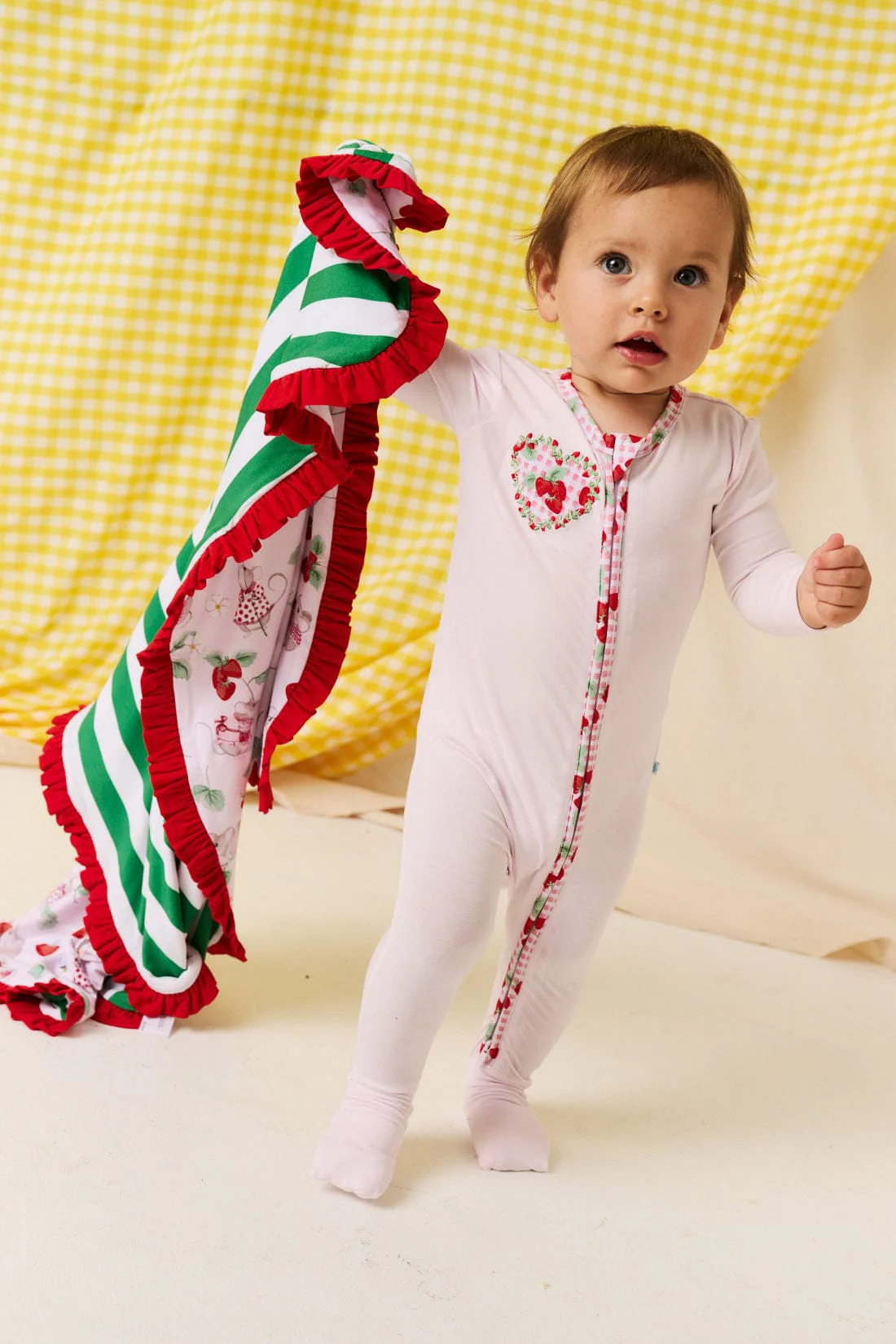 Bamboo Convertible Footie Romper - Sweet Strawberries - Image 3