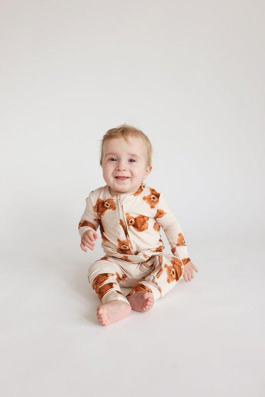 Bamboo Convertible Footie Romper - Teddy Freddy (Bears) - Image 2