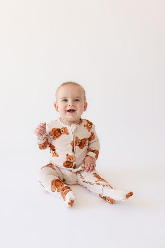 Bamboo Convertible Footie Romper - Teddy Freddy (Bears) - Image 3
