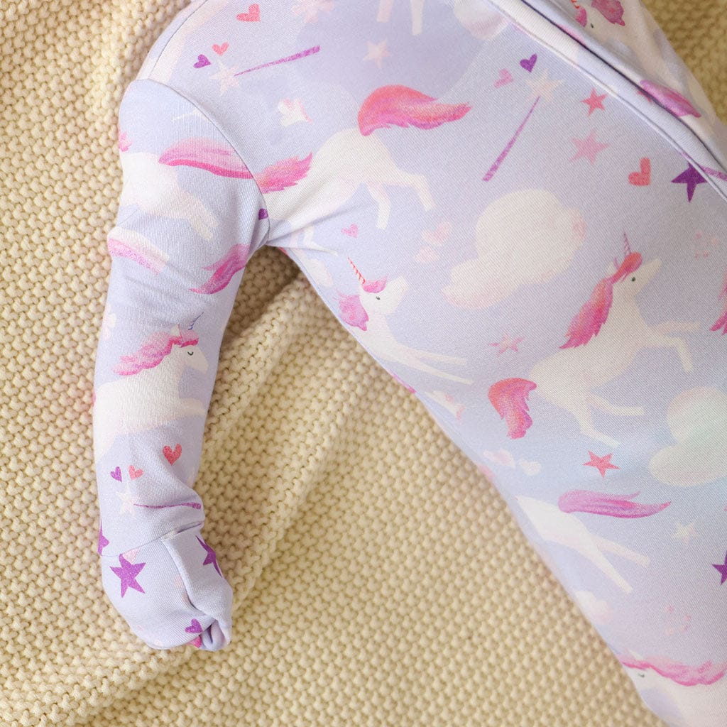 Bamboo Convertible Footie Romper - Thea (Unicorns) - Image 2