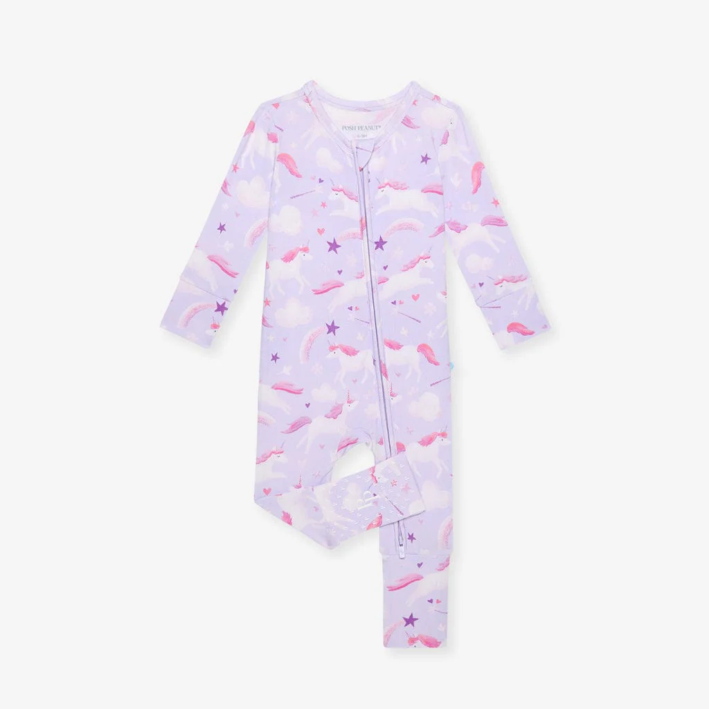 Bamboo Convertible Footie Romper - Thea (Unicorns) - Image 6