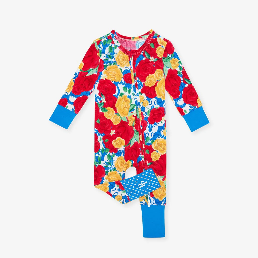 Bamboo Convertible Footie Romper - Valentina (Floral) - Image 7