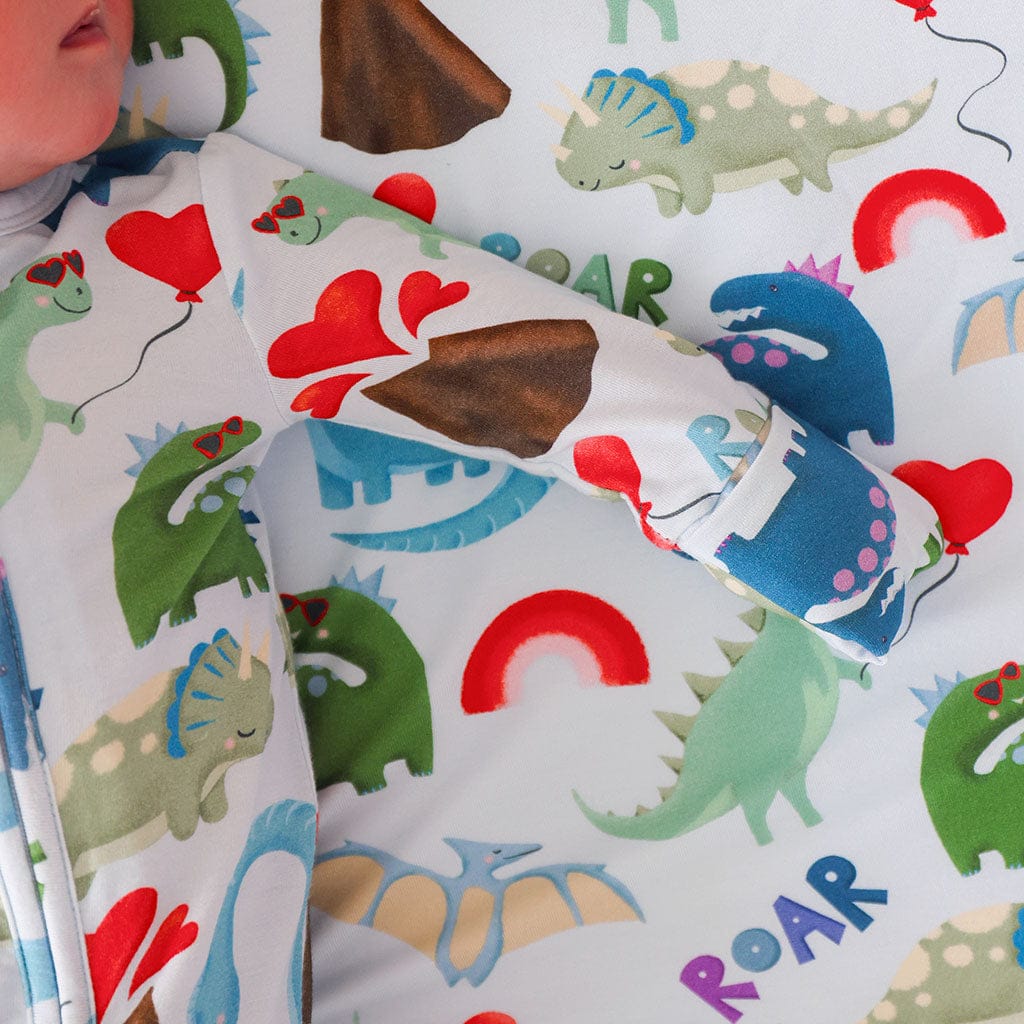Bamboo Convertible Footie Romper - Valentinosaurs (Dinosaurs) - Image 3