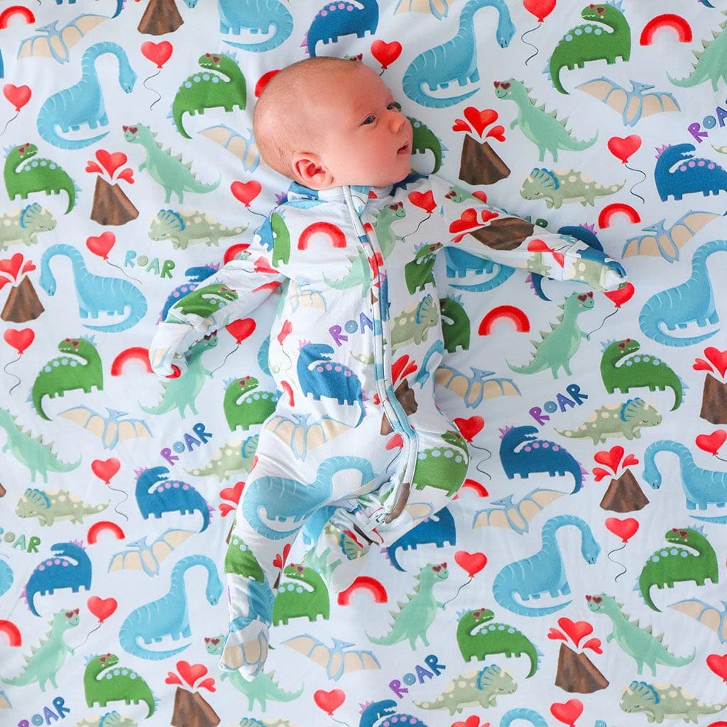 Bamboo Convertible Footie Romper - Valentinosaurs (Dinosaurs) - Image 4