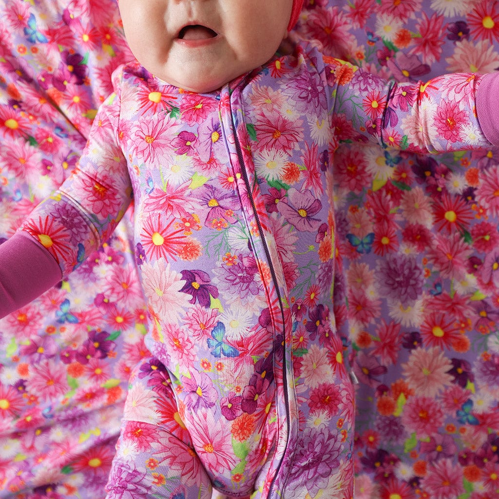 Bamboo Convertible Footie Romper - Zinnia (Floral) - Image 2