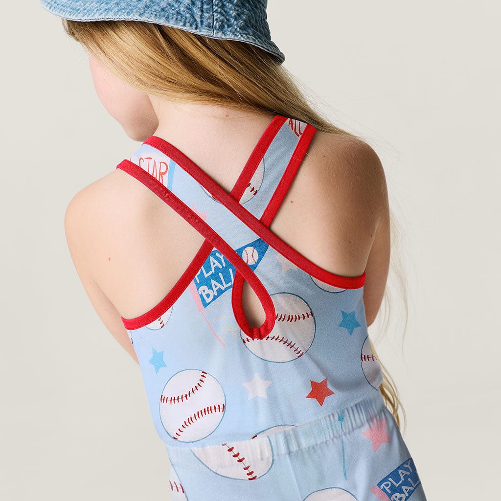 Bamboo Criss-Cross Romper - Play Ball (Baseballs) - Image 2