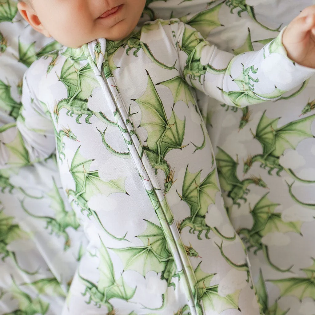 Bamboo Footie with 2-Way Zipper - Devlin (Dragons) - Image 2