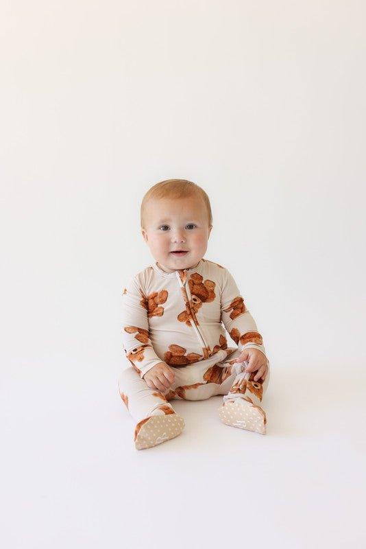 Bamboo Footie with Zipper - Teddy Freddy - Image 2