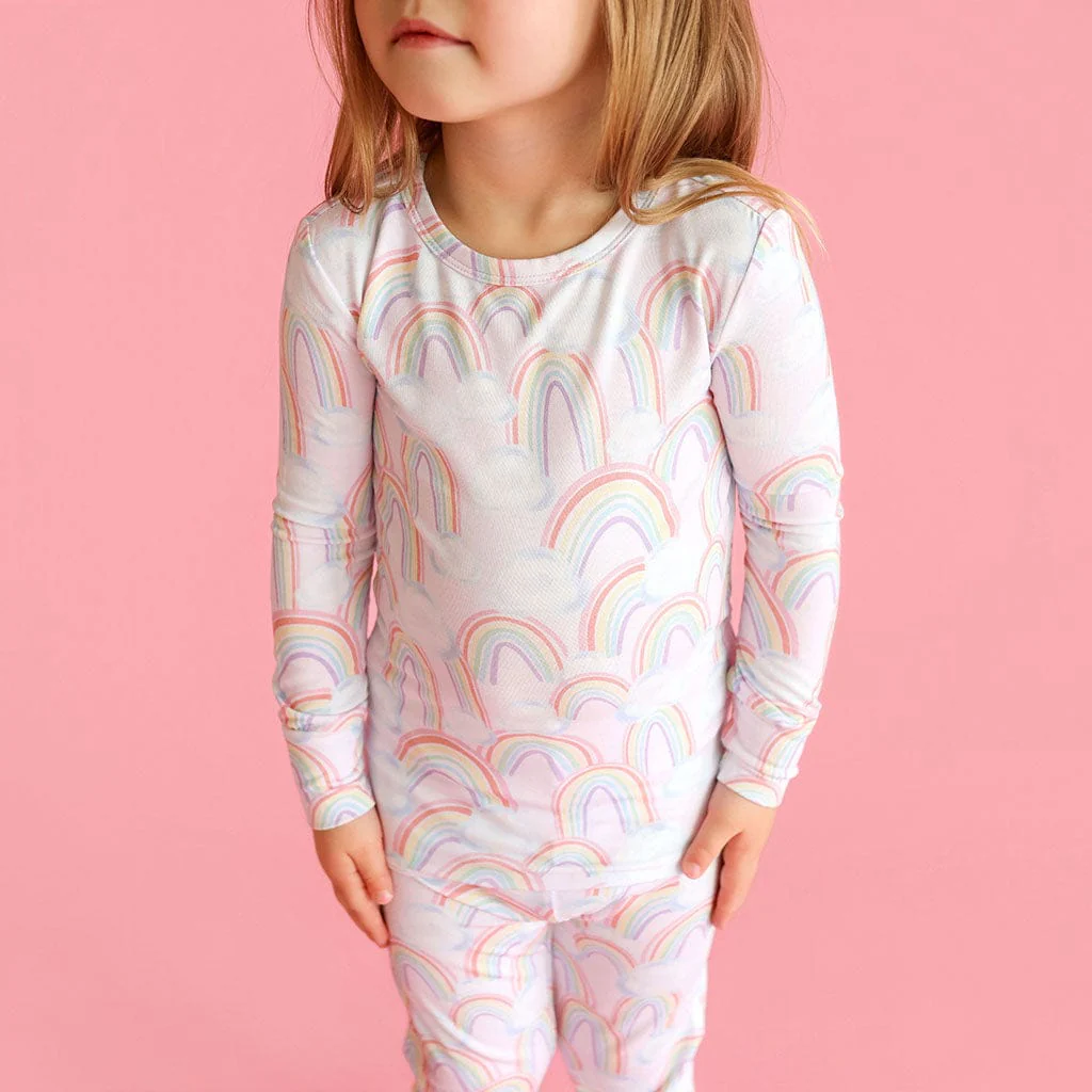 Bamboo Long Sleeve Pajama Set - April (Rainbows) - Image 2
