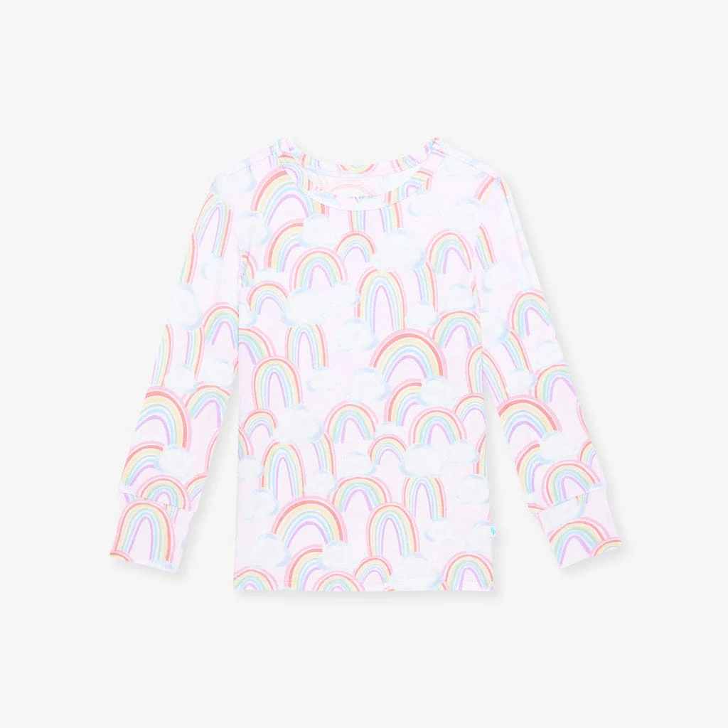 Bamboo Long Sleeve Pajama Set - April (Rainbows) - Image 5