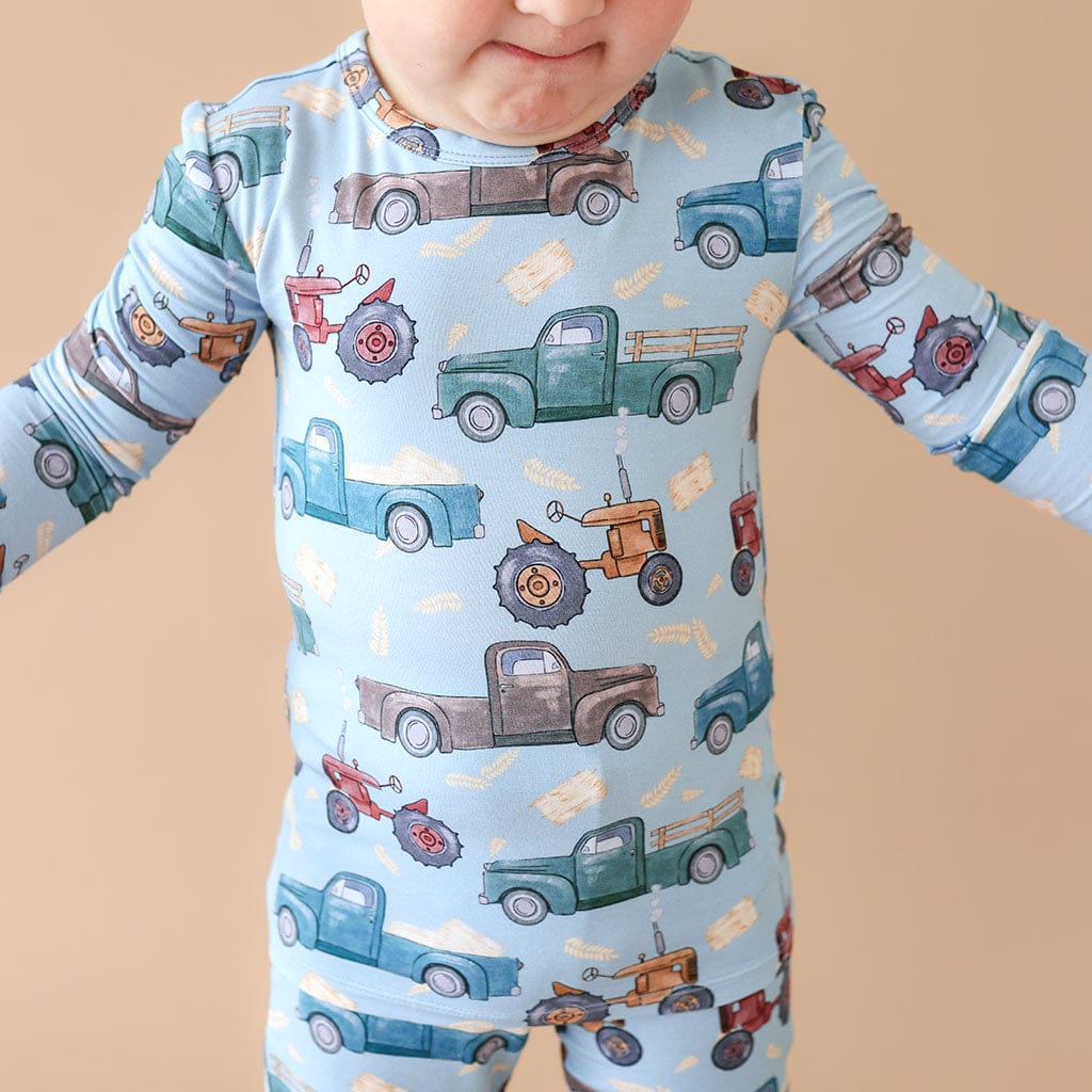 Bamboo Long Sleeve Pajama Set - Corbin (Farm Vehicles) - Image 2