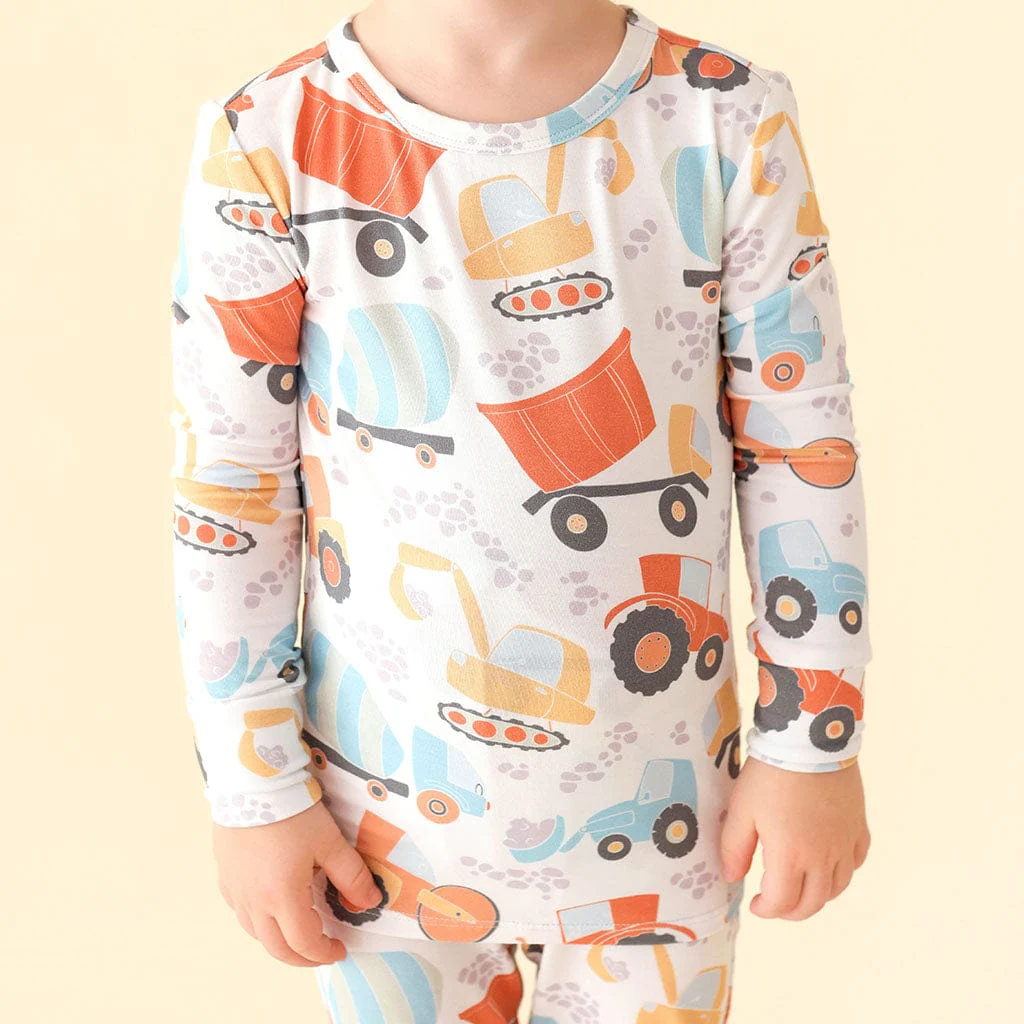 Bamboo Long Sleeve Pajama Set - Emmett (Construction Vehicles) - Image 2