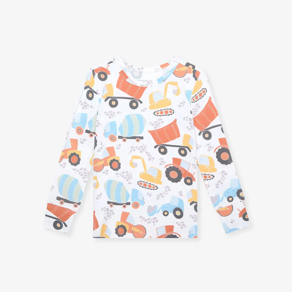 Bamboo Long Sleeve Pajama Set - Emmett (Construction Vehicles) - Image 4