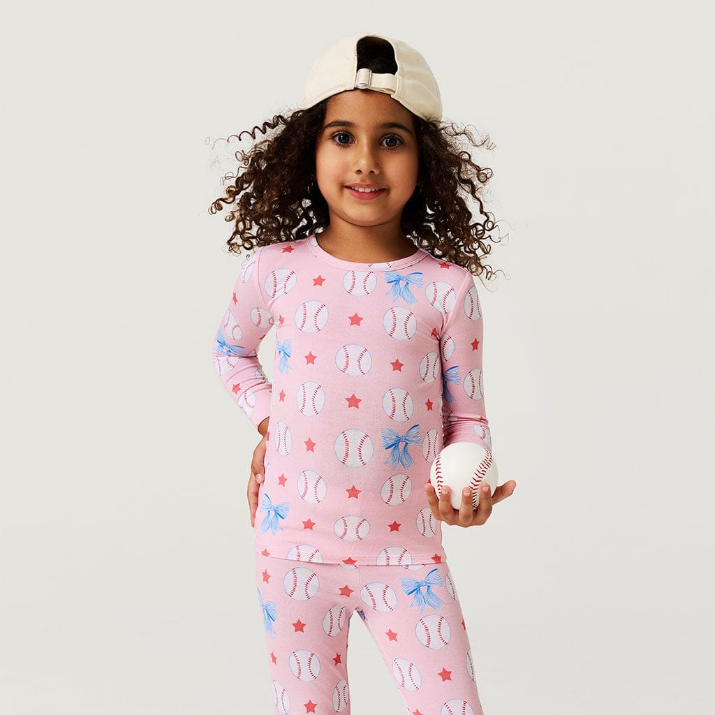 Bamboo Long Sleeve Pajama Set - Gina (Baseballs)