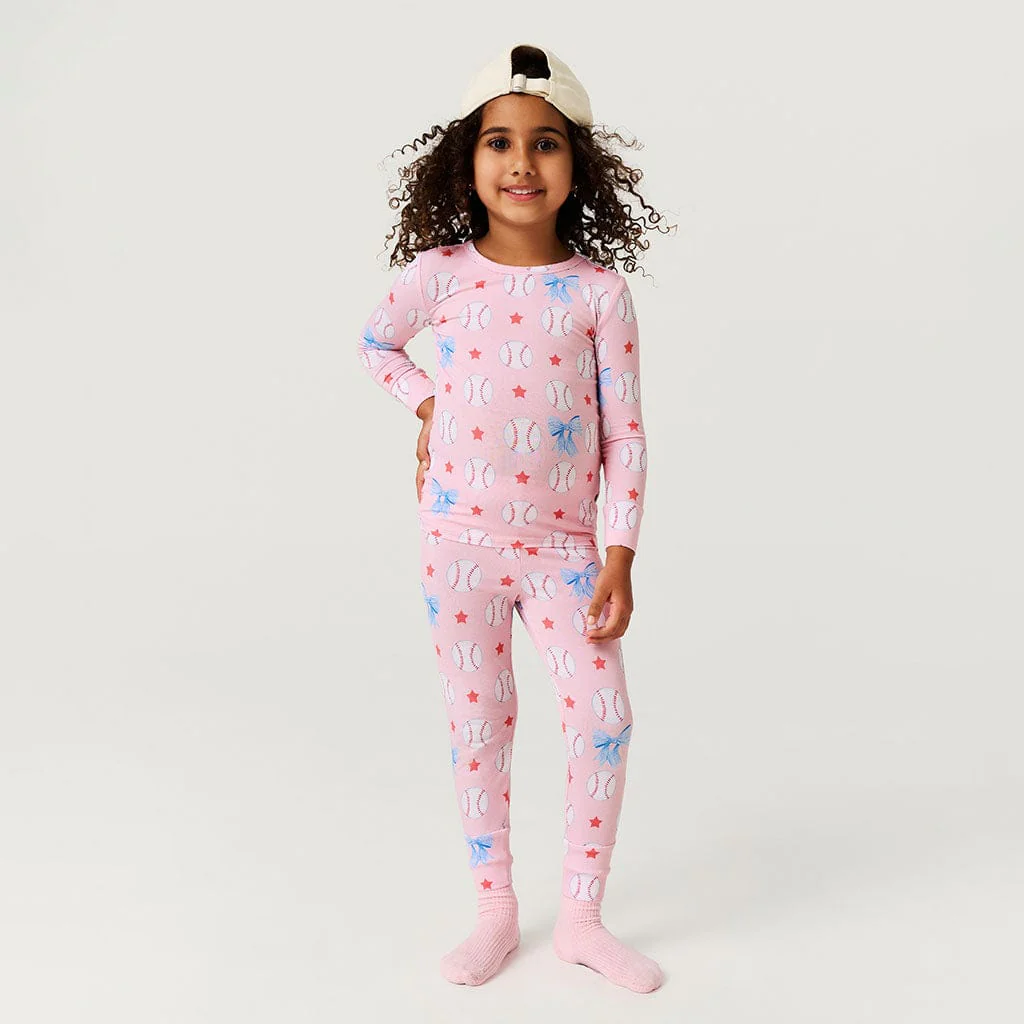 Bamboo Long Sleeve Pajama Set - Gina (Baseballs) - Image 2