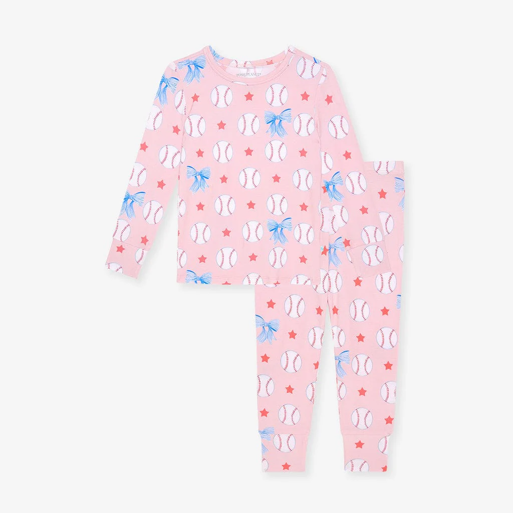 Bamboo Long Sleeve Pajama Set - Gina (Baseballs) - Image 6