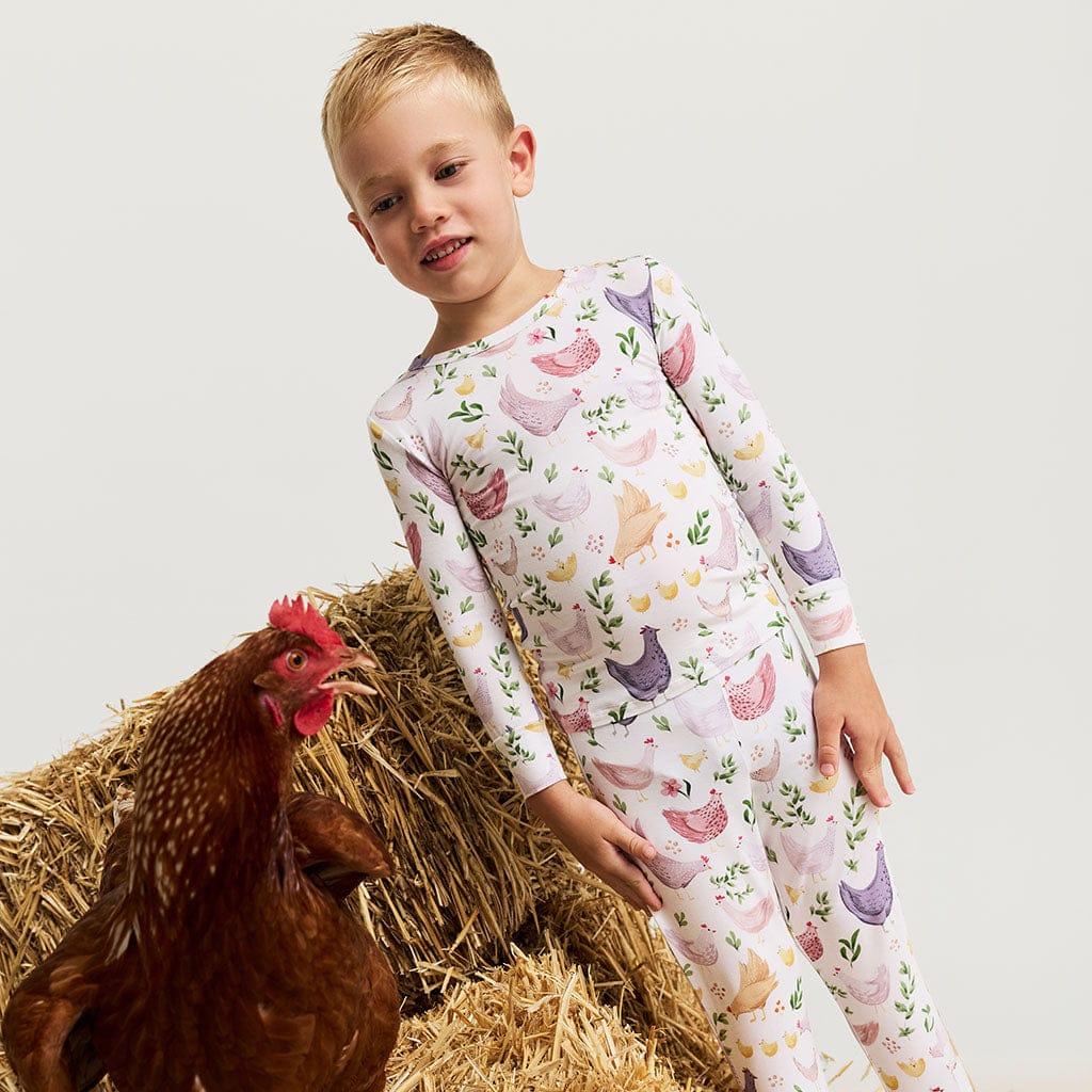 Bamboo Long Sleeve Pajama Set - Jo (Chickens) - Image 3