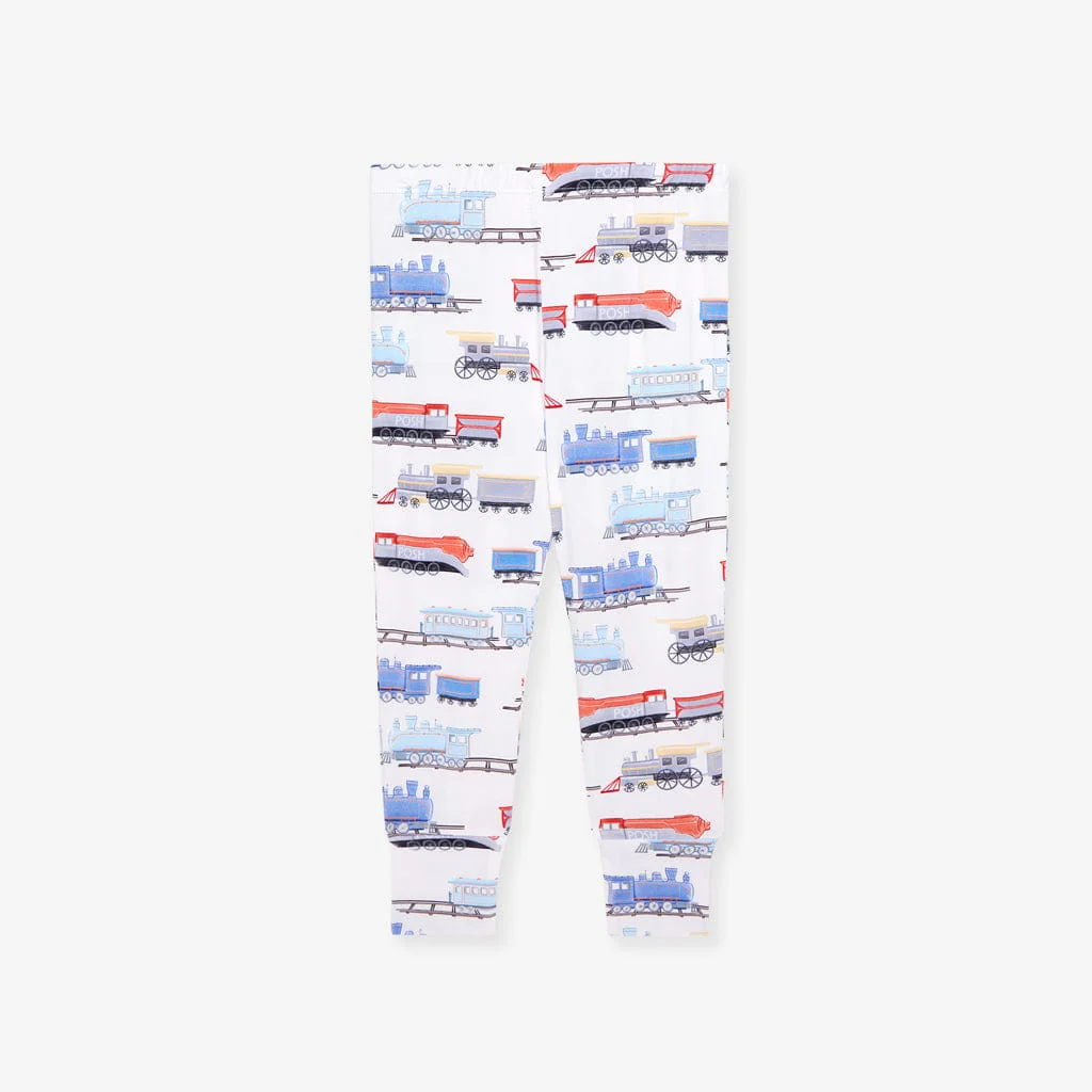 Bamboo Long Sleeve Pajama Set - Landon (Trains) - Image 6