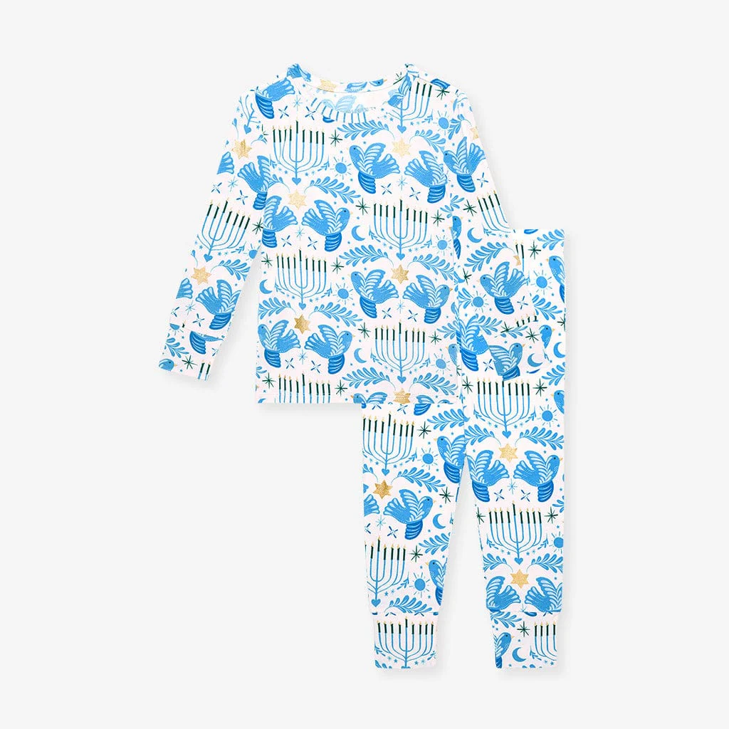 Bamboo Long Sleeve Pajama Set - Lior (Hanukkah) - Image 3