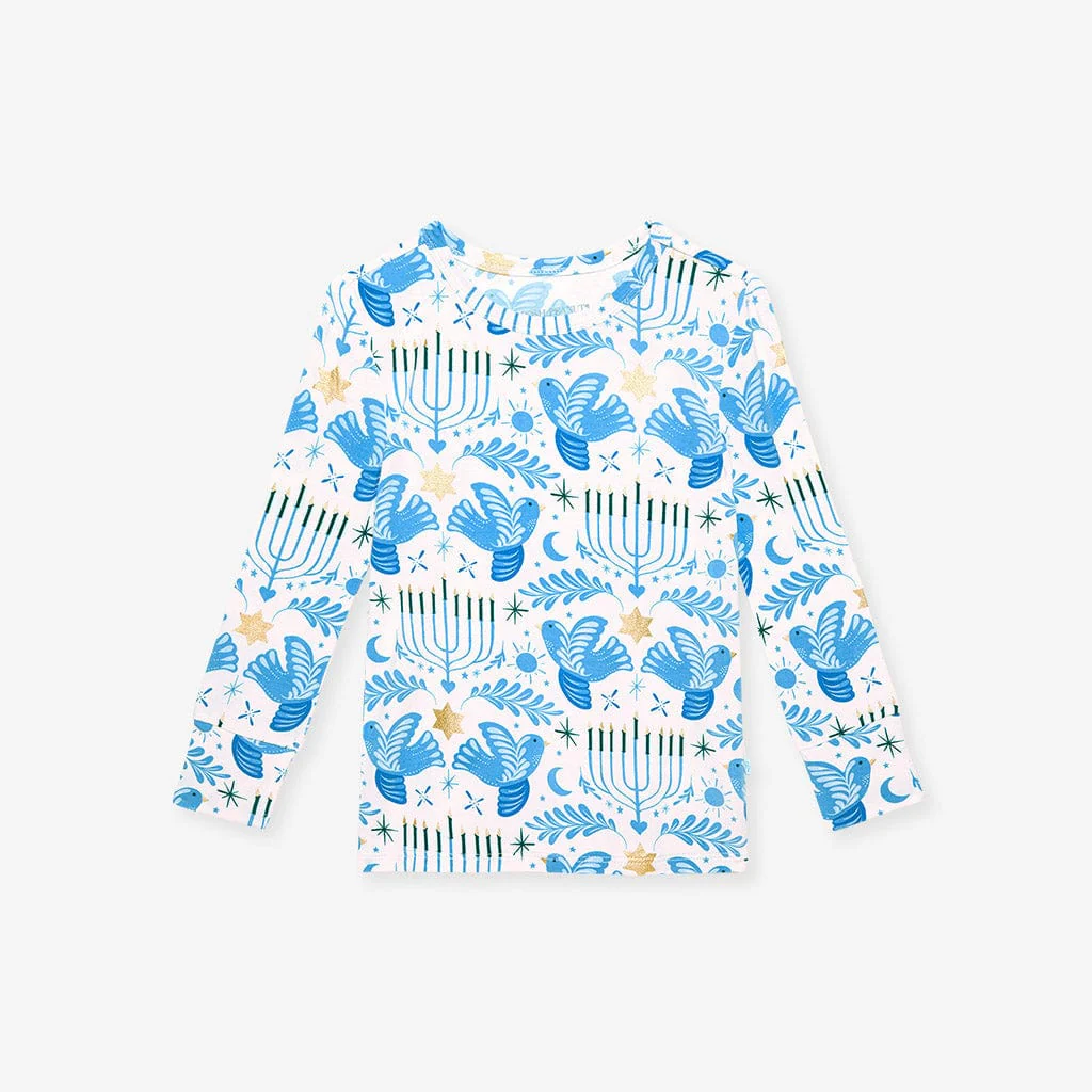 Bamboo Long Sleeve Pajama Set - Lior (Hanukkah) - Image 4