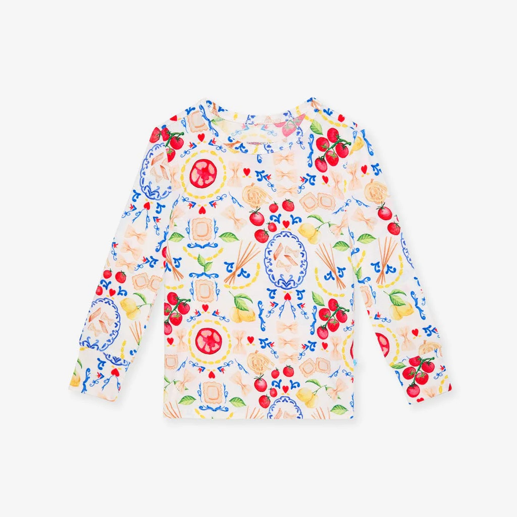Bamboo Long Sleeve Pajama Set - Mangia (Pasta) - Image 3