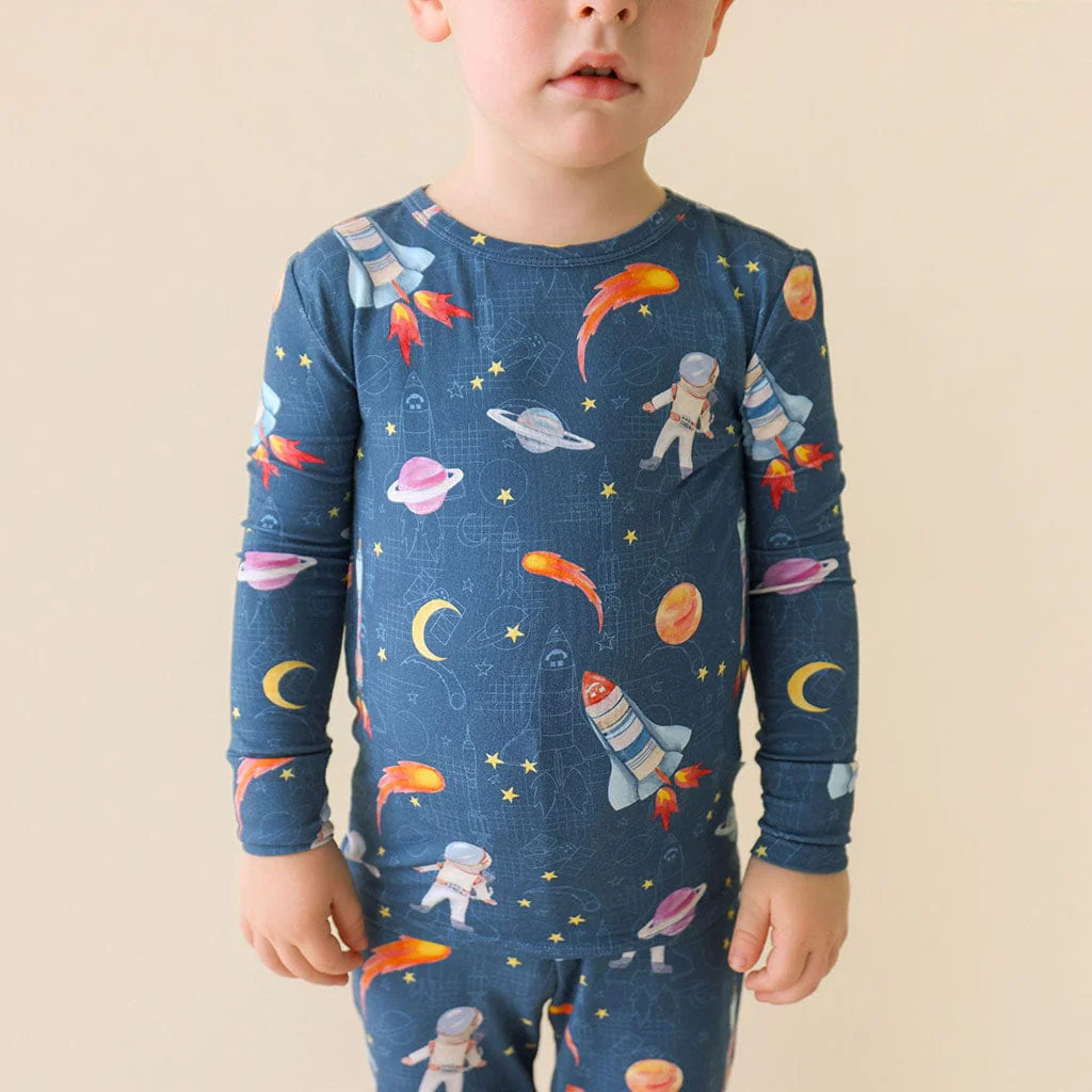 Bamboo Long Sleeve Pajama Set - Odyssey (Space) - Image 2