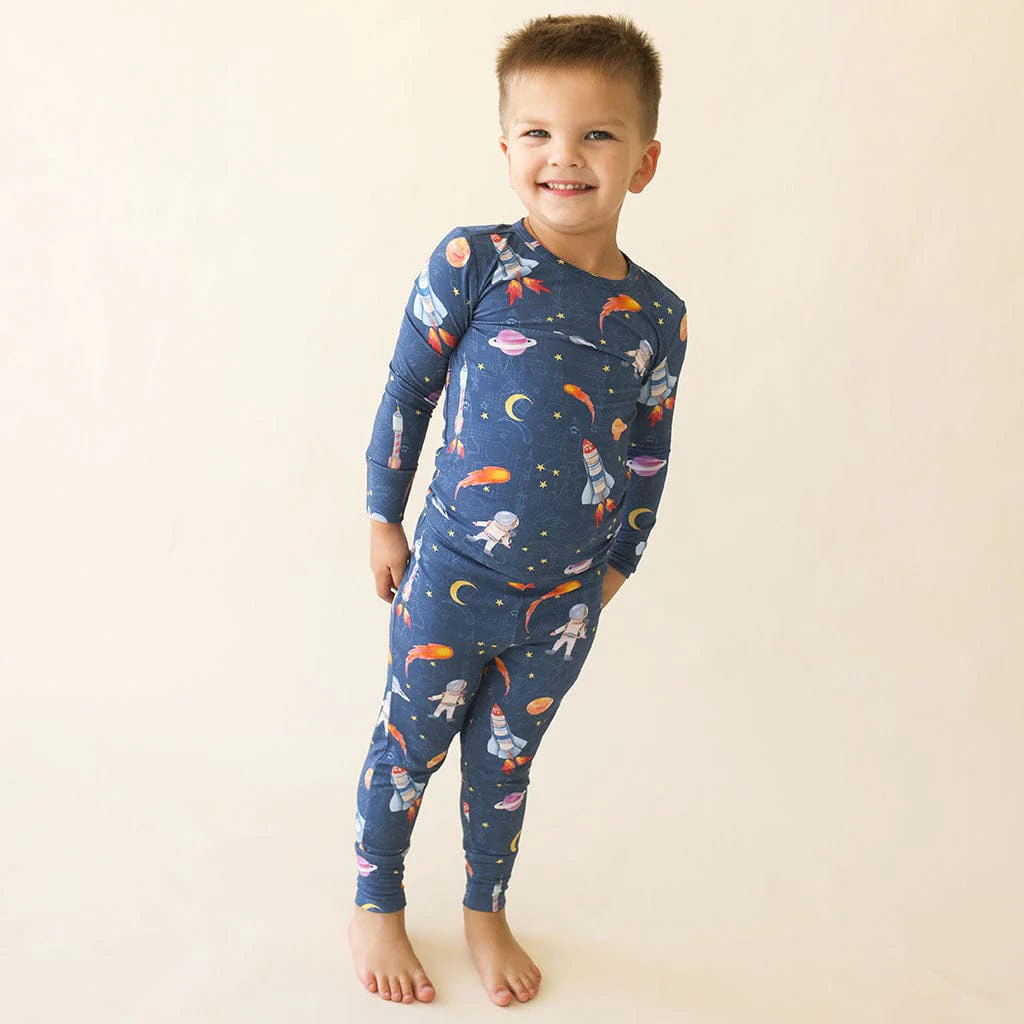 Bamboo Long Sleeve Pajama Set - Odyssey (Space) - Image 3
