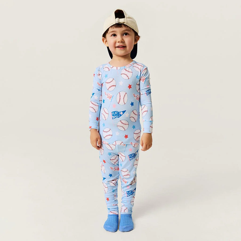 Bamboo Long Sleeve Pajama Set - Play Ball (Baseballs) - Image 2