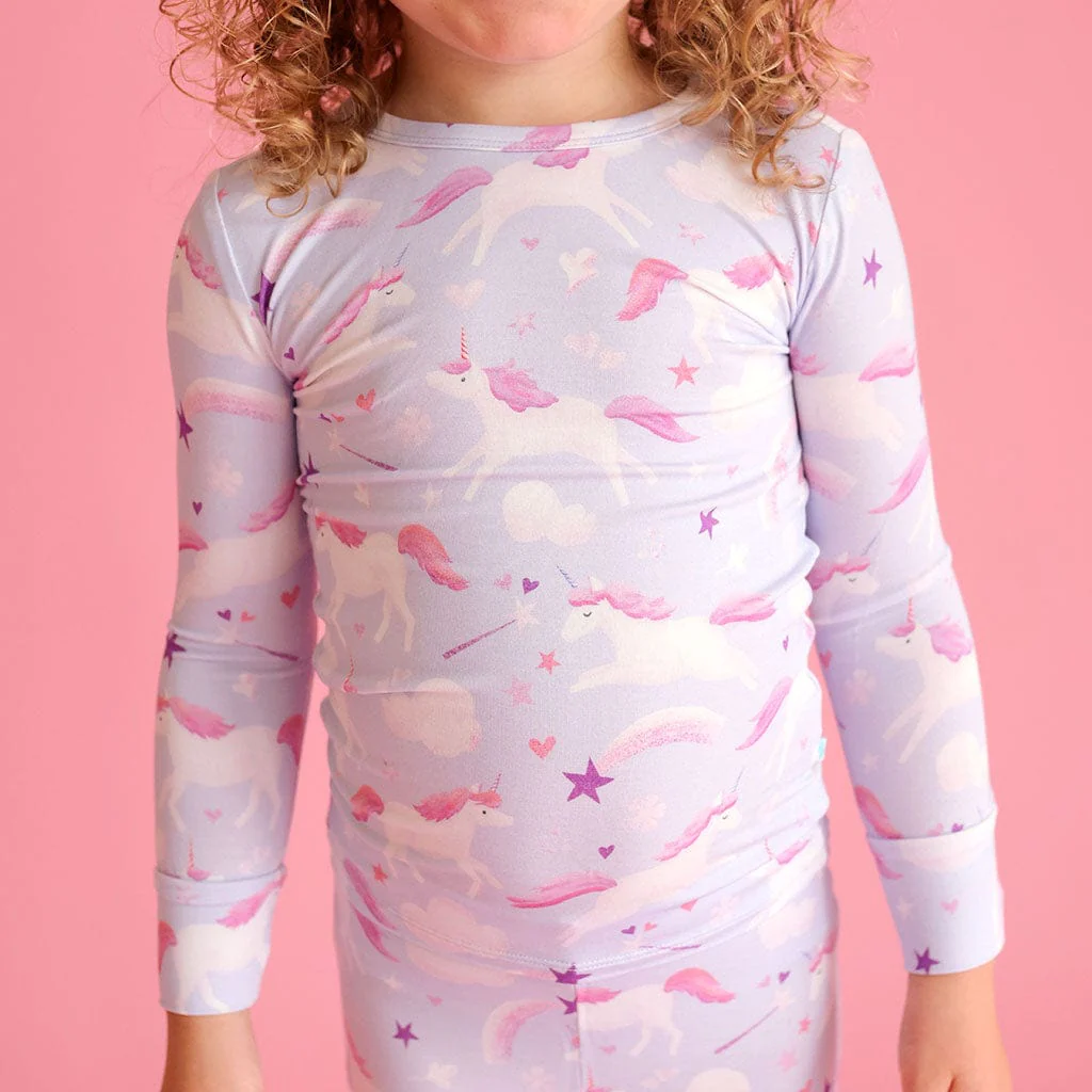 Bamboo Long Sleeve Pajama Set - Thea (Unicorns) - Image 2