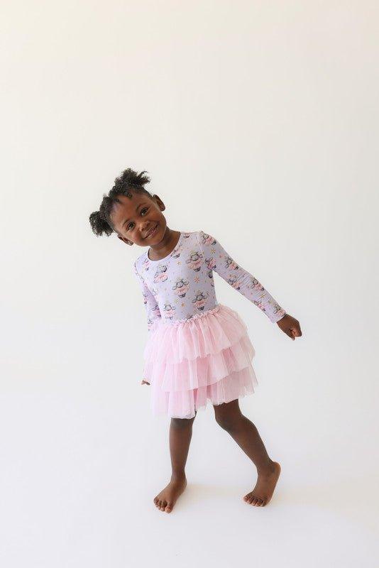 Bamboo Long Sleeve Tulle Dress - Philomena (Hippos) - Image 2