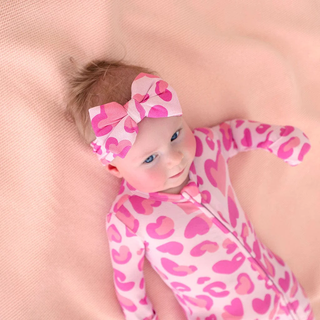 Bamboo Luxe Bow Headwrap - Love Leopard - Image 2