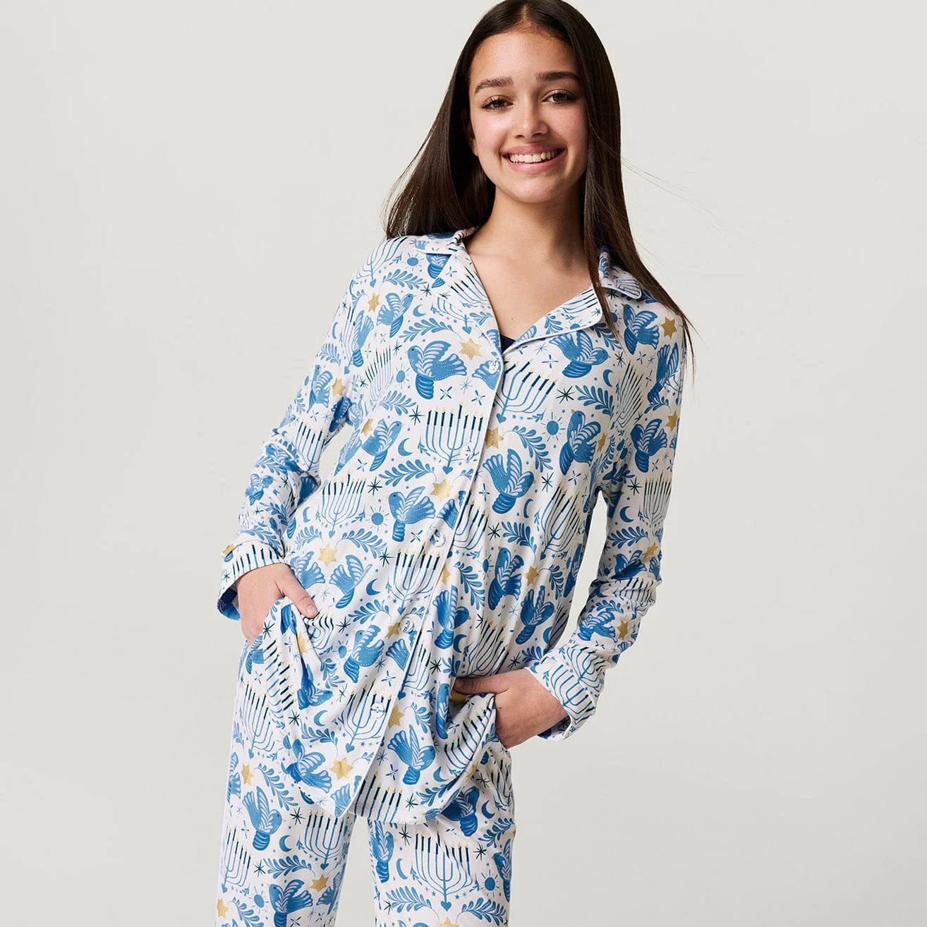 Bamboo Luxe Top & Pajama Pant Set - Lior (Hanukkah) - Image 2
