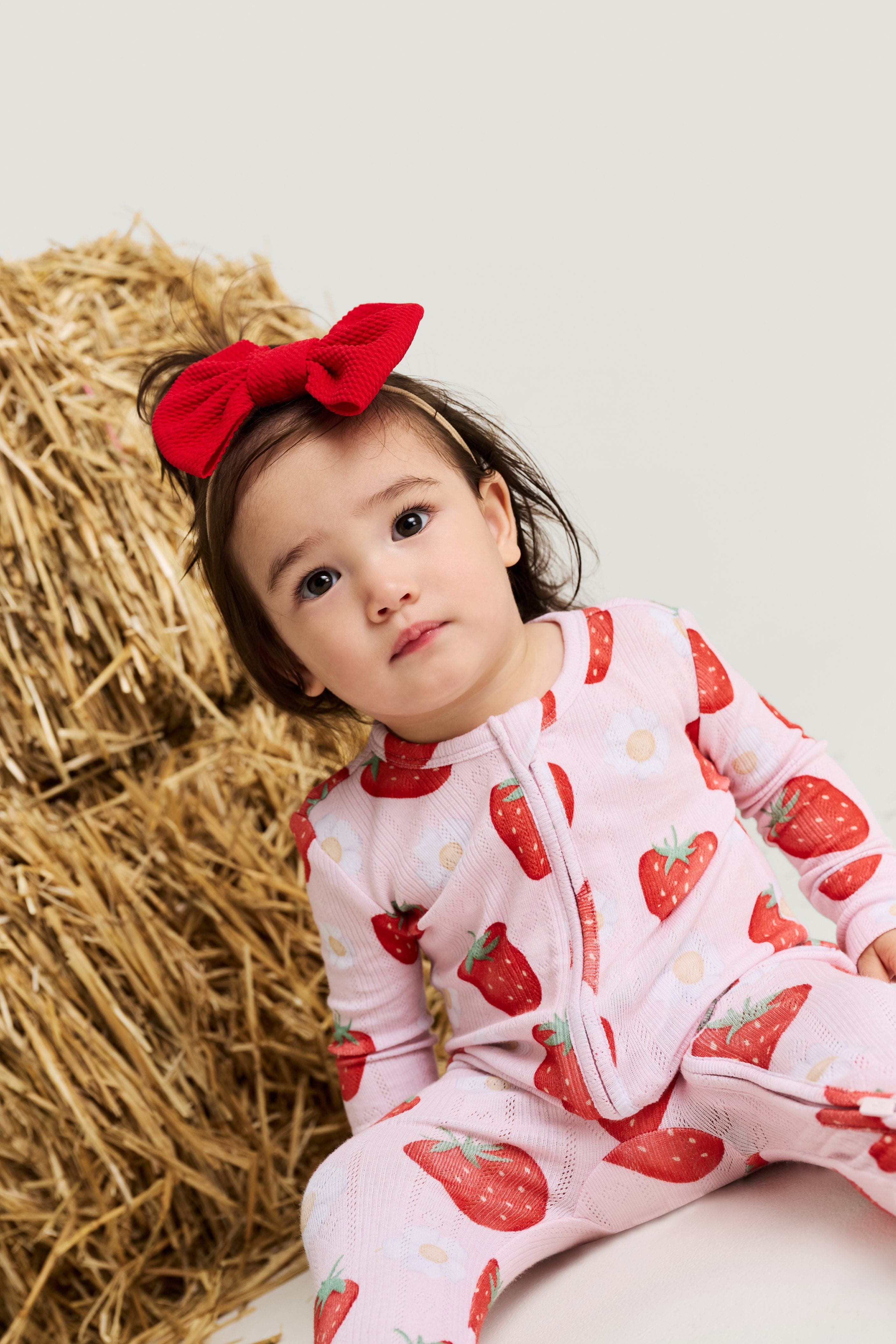 Bamboo Pointelle Convertible Footie Romper - Penny (Strawberries ) - Image 5
