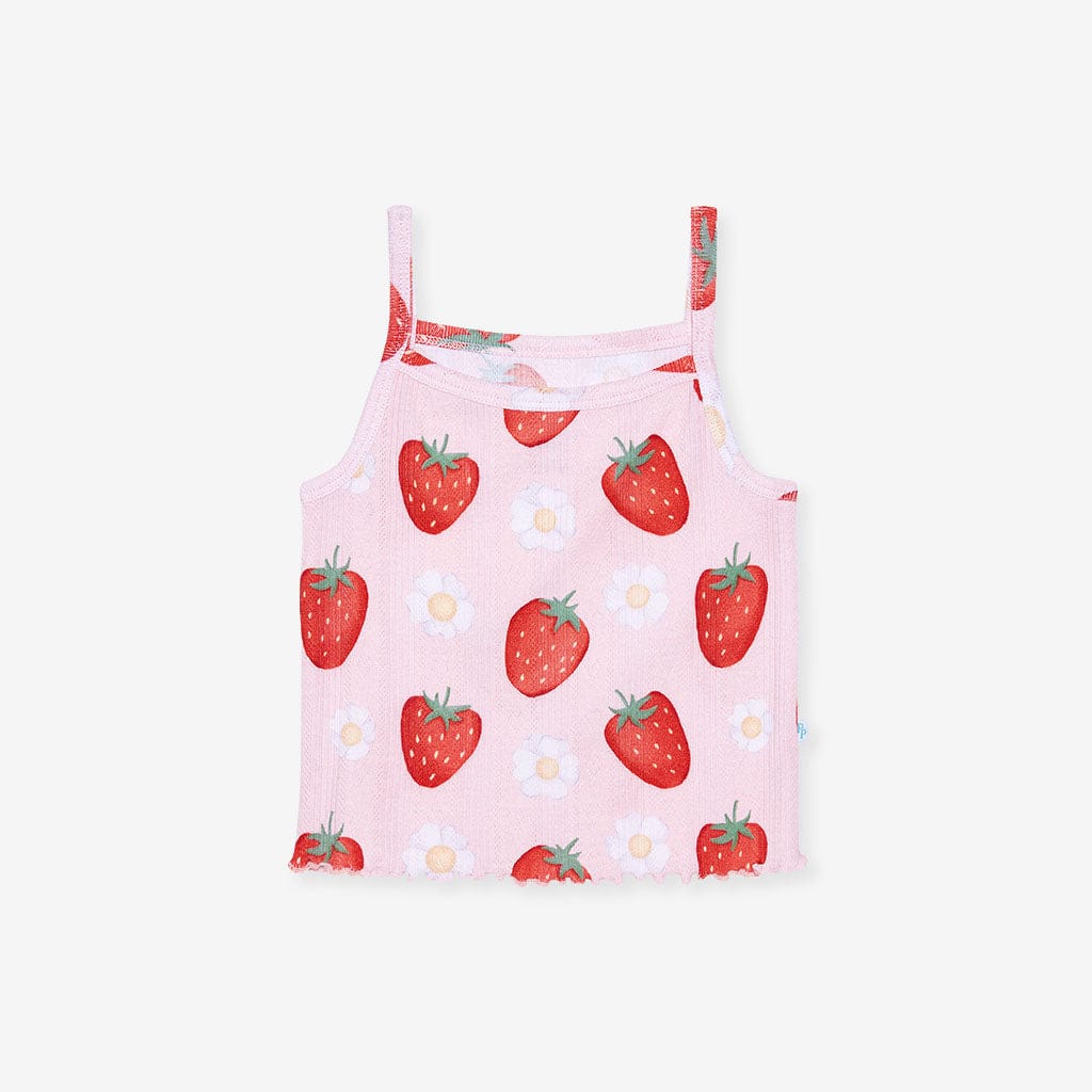 Bamboo Pointelle Lettuce Edge Cami & Short Set - Penny (Strawberries ) - Image 6