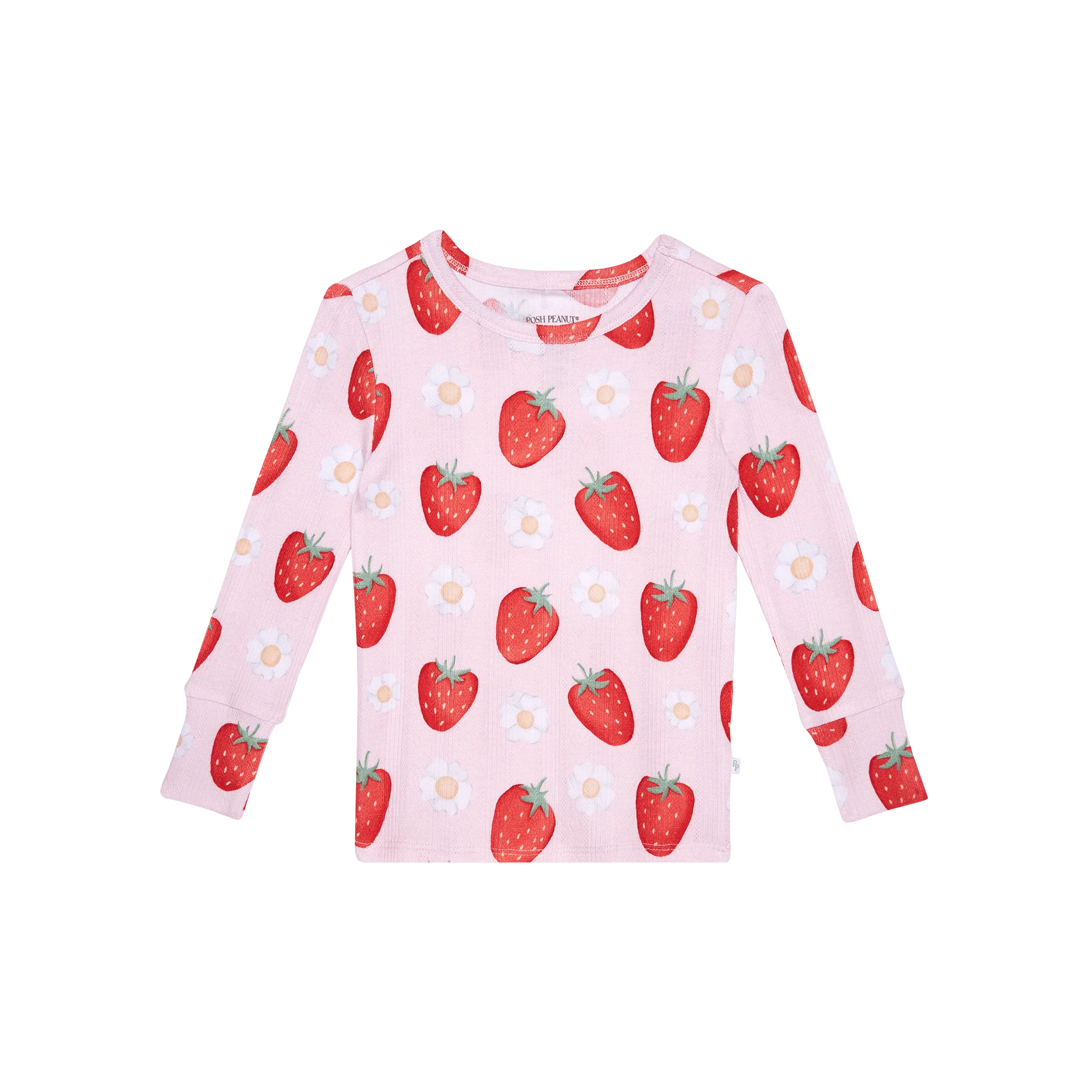 Bamboo Pointelle Long Sleeve Pajama Set - Penny (Strawberries ) - Image 3