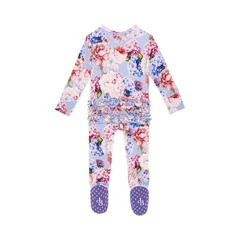 Bamboo Ruffle Footie with Zipper - Annie (Floral) - Image 4