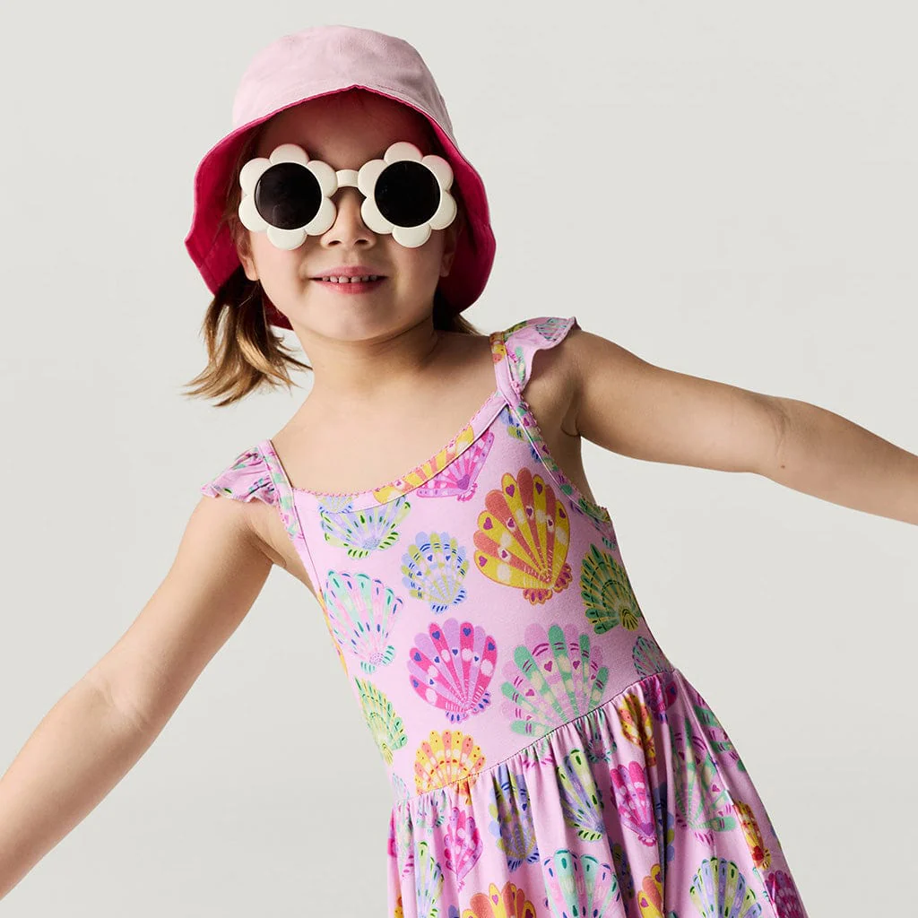Bamboo Ruffled Picot Twirl Dress - Catalina (Seashells) - Image 2