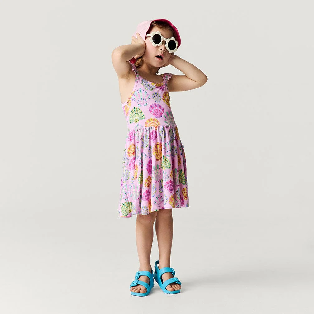 Bamboo Ruffled Picot Twirl Dress - Catalina (Seashells) - Image 4