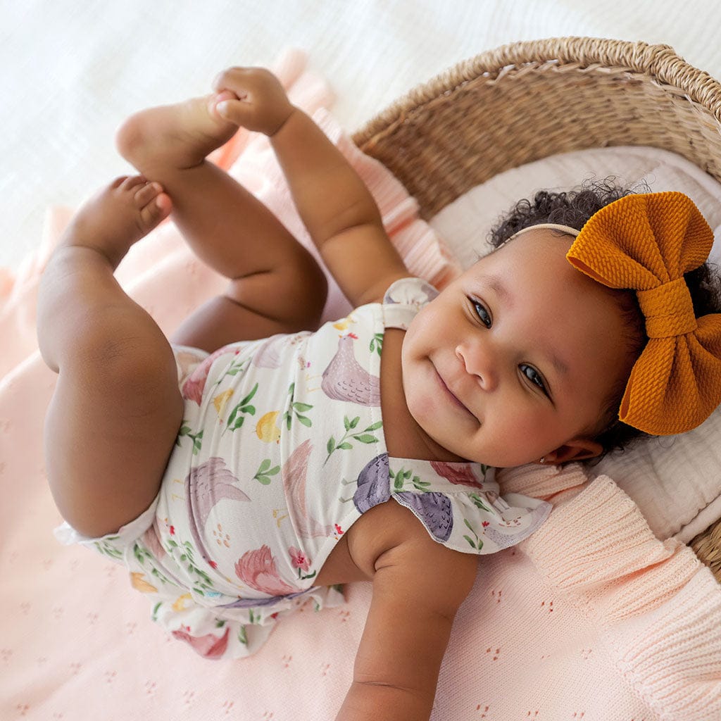 Bamboo Ruffled Strap Bubble Romper - Jo (Chickens) - Image 4