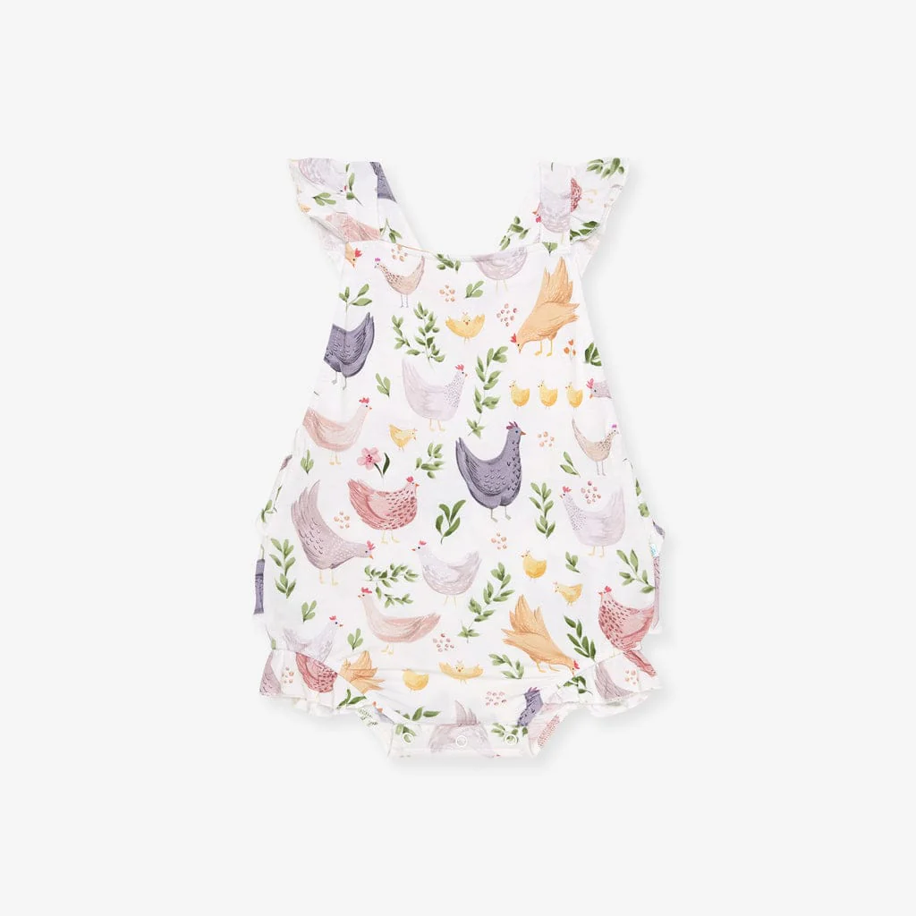 Bamboo Ruffled Strap Bubble Romper - Jo (Chickens) - Image 5