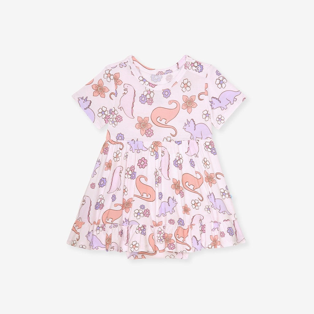 Bamboo Ruffled Twirl Bodysuit Dress - Erica (Dinosaurs) - Image 3