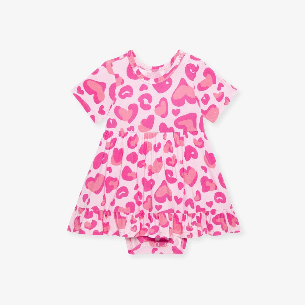 Bamboo Ruffled Twirl Bodysuit Dress - Love Leopard - Image 3
