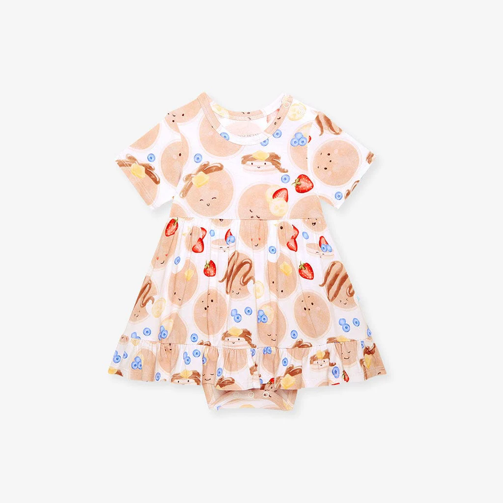 Bamboo Ruffled Twirl Bodysuit Dress - Pancakes - Image 3