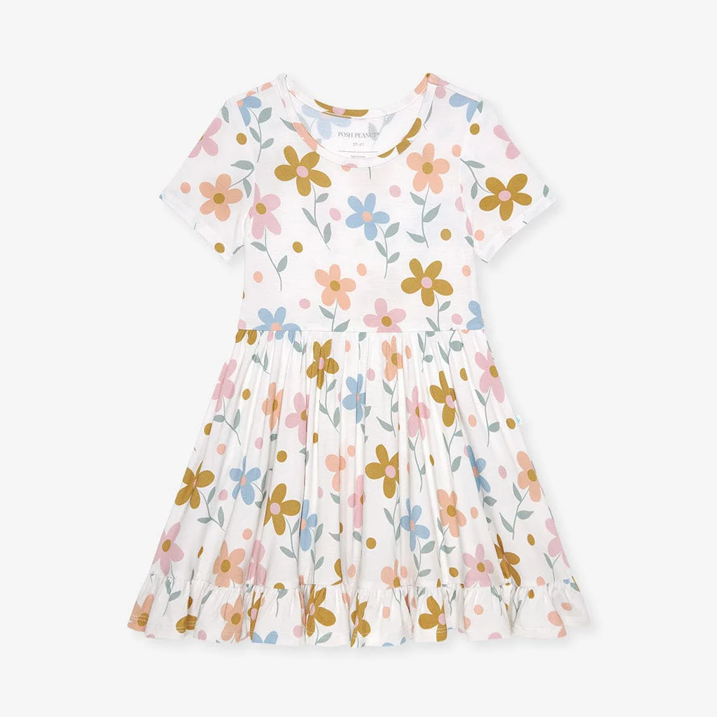Bamboo Ruffled Twirl Dress - Daisy (Florals) - Image 4