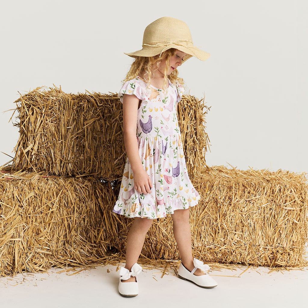 Bamboo Ruffled Twirl Dress - Jo (Chickens) - Image 2